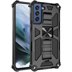 Mobigear Armor Stand Samsung Galaxy S21 FE Hoesje Hardcase Backcover Shockproof met Standaard - Zwart