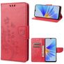 Mobigear Flowers OPPO A17 Hoesje Bookcase Portemonnee - Rood