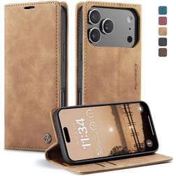 CaseMe 013 iPhone 17 Pro Max Hoesje Bookcase Portemonnee - Bruin