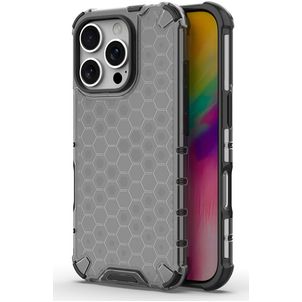 Mobigear Honeycomb iPhone 16 Pro Max Hoesje Hardcase Backcover Shockproof - Zwart
