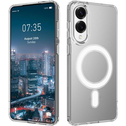 Mobigear Shockproof Doorzichtig Samsung Galaxy S25 Edge MagSafe Hoesje Hardcase Backcover - Transparant