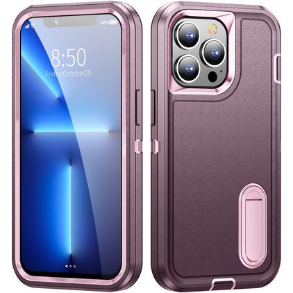 Mobigear Rugged Stand iPhone 14 Pro Hoesje Hardcase Backcover Shockproof met Standaard - Paars