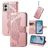 Mobigear Butterfly Motorola Moto E13 Hoesje Bookcase Portemonnee - Roségoud