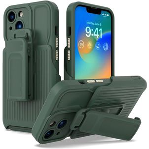 Mobigear Explorer iPhone 14 Plus Hoesje Hardcase Backcover Shockproof met Standaard - Groen