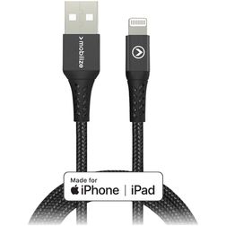 Mobilize Strong Nylon USB-A naar Apple Lightning Kabel MFI 1 Meter - Zwart