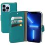 Mobiparts Saffiano Wallet iPhone 13 Pro Hoesje Bookcase Portemonnee - Turquoise