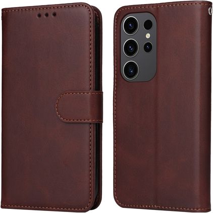 Mobigear Wallet Samsung Galaxy S24 Ultra Hoesje Bookcase Portemonnee - Bruin
