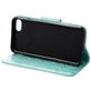Mobigear Flowers iPhone SE (2020) Hoesje Bookcase Portemonnee - Turquoise