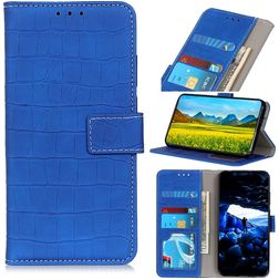 Mobigear Croco iPhone 13 Hoesje Bookcase Portemonnee - Blauw