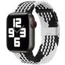 Mobigear Braided Nylon Apple Watch Bandje Klemsluiting - 49/46/45/44 mm - Zwart / Wit