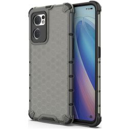Mobigear Honeycomb OPPO Find X5 Lite Hoesje Hardcase Backcover Shockproof - Zwart