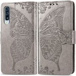 Mobigear Butterfly Samsung Galaxy A50 Hoesje Bookcase Portemonnee - Grijs