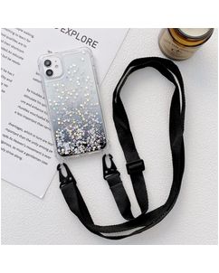 Mobigear Lanyard iPhone 13 Flexibel TPU Hoesje met koord - Zwart