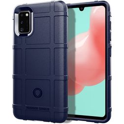 Mobigear Rugged Shield Samsung Galaxy A41 Hoesje Flexibel TPU Backcover Shockproof - Blauw