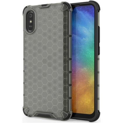 Mobigear Honeycomb Xiaomi Redmi 9A Hoesje Hardcase Backcover Shockproof - Grijs