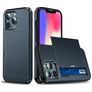 Mobigear Card iPhone 13 Pro Hoesje Hardcase Backcover Shockproof met Pasjeshouder - Blauw