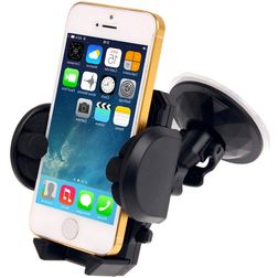 Mobigear Telefoonhouder Auto Zuignap Klem Universeel - Zwart