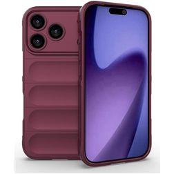 Mobigear Bumpy iPhone 18 Pro Hoesje Flexibel TPU Backcover - Wine Red