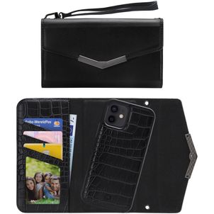 Mobilize Elegant Magnet iPhone 12 Pro Hoesje Uitneembare 2in1 Clutch - Black Croco