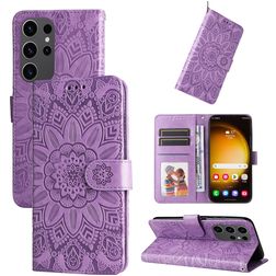 Mobigear Sunflower Samsung Galaxy S24 Ultra Hoesje Bookcase Portemonnee - Paars