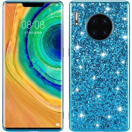 Mobigear Glitter Huawei Mate 30 Pro Hoesje Hardcase Backcover - Blauw