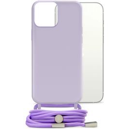 Mobilize Lanyard Gelly iPhone 13 Mini Flexibel TPU Hoesje met koord - Pastel Purple