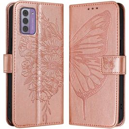 Mobigear Butterfly Nokia G42 Hoesje Bookcase Portemonnee - Roségoud