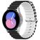 Mobigear Ocean Siliconen Smartwatch Bandje Gespsluiting - Universeel 22 mm connector - Zwart / Wit