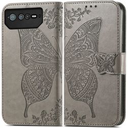 Mobigear Butterfly ASUS ROG Phone 6 Hoesje Bookcase Portemonnee - Grijs
