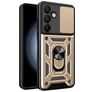 Mobigear Armor Ring Cam Slide Samsung Galaxy S24 FE Hoesje Hardcase Backcover Shockproof met Ringhouder en Camera Slider - Goud
