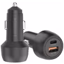 Mobilize Dual USB / USB-C Autolader Power Delivery 48W - Zwart