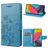 Mobigear Flowers Samsung Galaxy M53 Hoesje Bookcase Portemonnee - Blauw