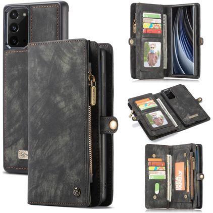 CaseMe 008 Samsung Galaxy Note 20 Hoesje Uitneembare 2in1 Bookcase Portemonnee - Zwart