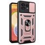 Mobigear Armor Ring Cam Slide Motorola Edge 40 Pro Hoesje Hardcase Backcover Shockproof met Ringhouder en Camera Slider - Roségoud
