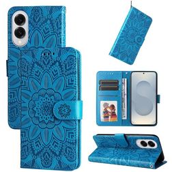 Mobigear Sunflower Samsung Galaxy S25 Edge Hoesje Bookcase Portemonnee - Blauw