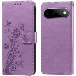 Mobigear Flowers Google Pixel 11 Pro Hoesje Bookcase Portemonnee - Paars