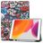 Mobigear Tri-Fold Gel iPad 8 (2020) Hoes TPU,Kunstleer Bookcase + Stylus Houder - Grafitti