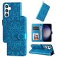 Mobigear Sunflower Samsung Galaxy S24 Plus Hoesje Bookcase Portemonnee - Blauw