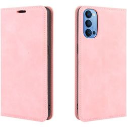 Mobigear Retro Slim OPPO Reno 4 Hoesje Bookcase Portemonnee - Roze