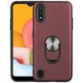 Mobigear Armor Ring Samsung Galaxy A01 Hoesje Hardcase Backcover Shockproof met Ringhouder - Rood