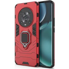Mobigear Armor Ring HONOR Magic 4 Pro Hoesje Hardcase Backcover Shockproof met Ringhouder - Rood