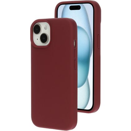 Mobiparts iPhone 15 Siliconen Hoesje Backcover - Plum Red