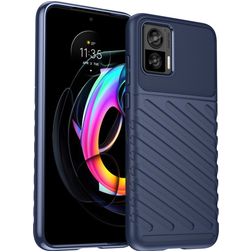 Mobigear Groove Motorola Edge 30 Neo Hoesje Flexibel TPU Backcover - Blauw