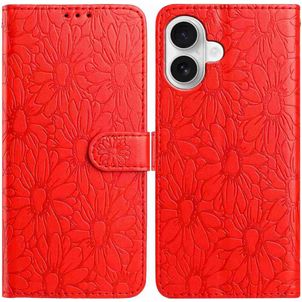 Mobigear Flowers iPhone 17 Hoesje Bookcase Portemonnee - Rood