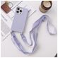 Mobigear Lanyard iPhone 14 Pro Max Siliconen Hoesje met koord - Paars