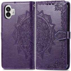 Mobigear Mandala Nothing Phone (2) Hoesje Bookcase Portemonnee - Paars