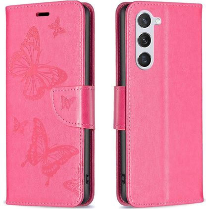 Mobigear Butterfly Samsung Galaxy S23 Hoesje Bookcase Portemonnee - Magenta