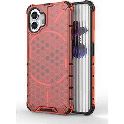 Mobigear Honeycomb Nothing Phone (2) Hoesje Hardcase Backcover Shockproof - Rood