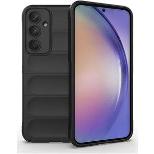 Mobigear Bumpy Samsung Galaxy A35 Hoesje Flexibel TPU Backcover - Zwart