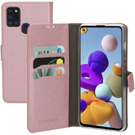 Mobiparts Saffiano Wallet Samsung Galaxy A21s Hoesje Bookcase Portemonnee - Roze